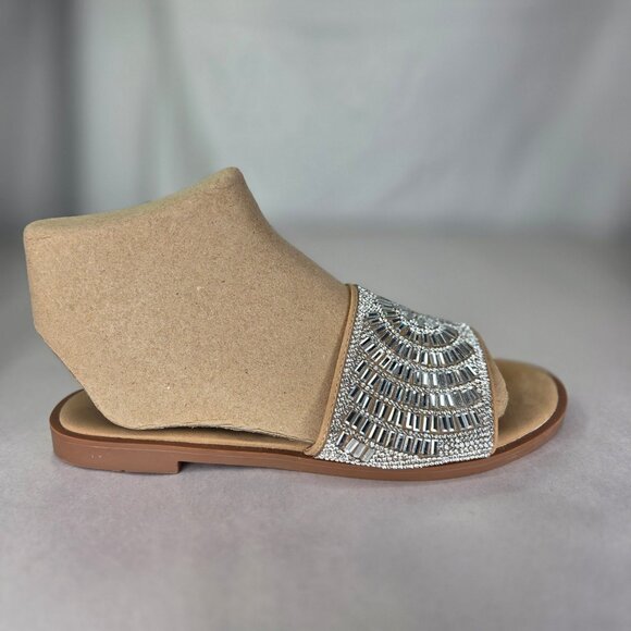 Bebe Women's Pave Rhinestone Slide Sandal - Picture 3 of 6